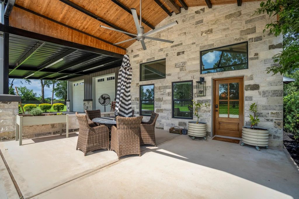Covered flagstone patio