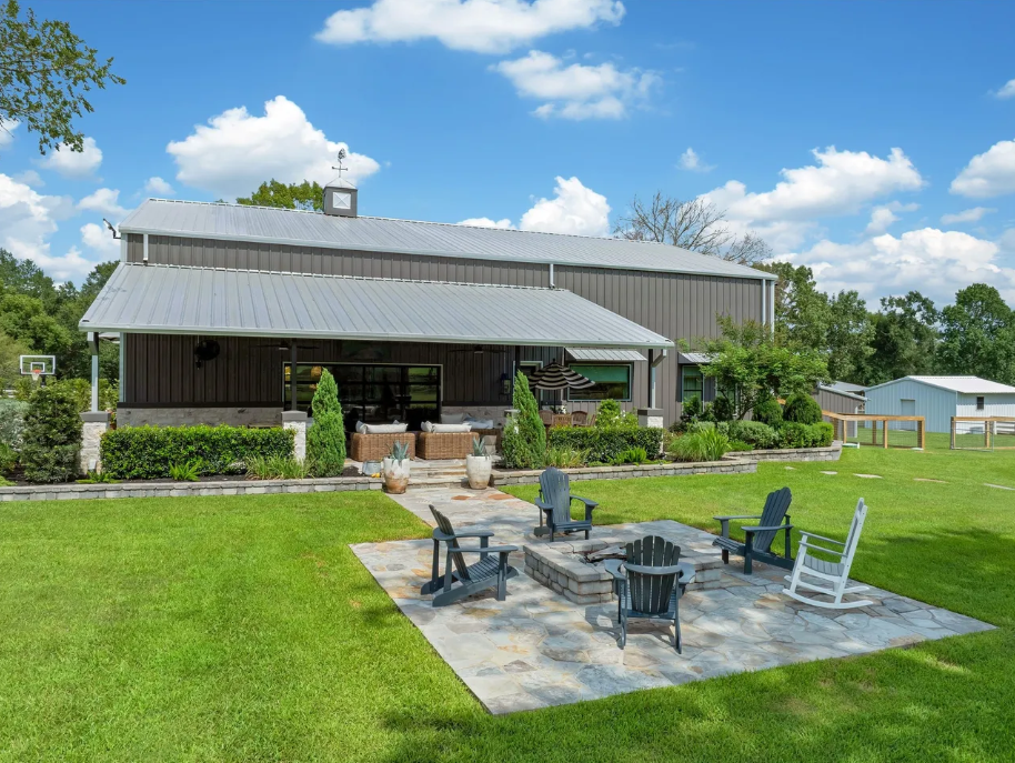Covered patio and fire-pit terrace